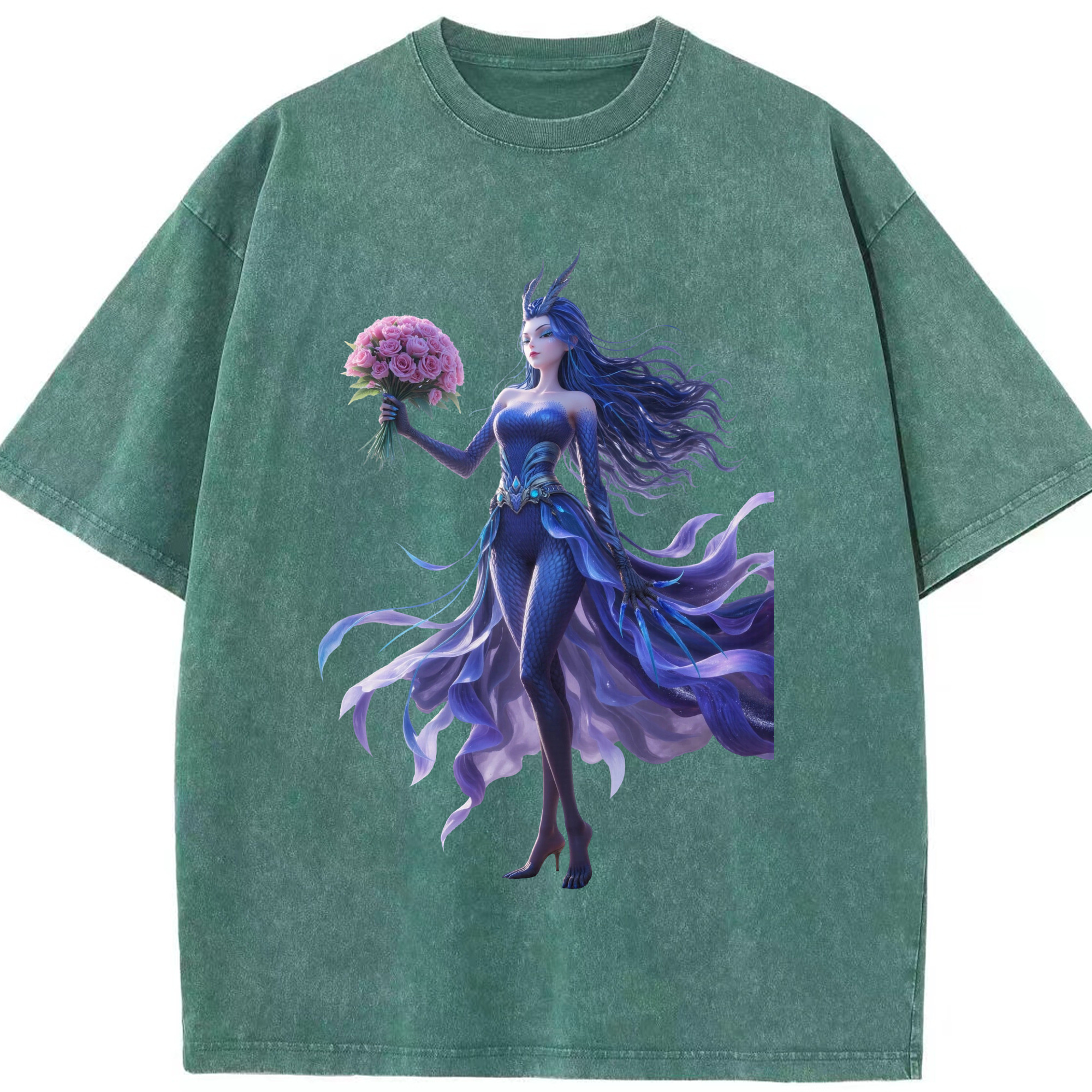 （画像用） Ne Zha 2 ナタ 魔童の大暴れ 綿100% ヴィンテージ風 半袖Tシャツ（フロントプリント）